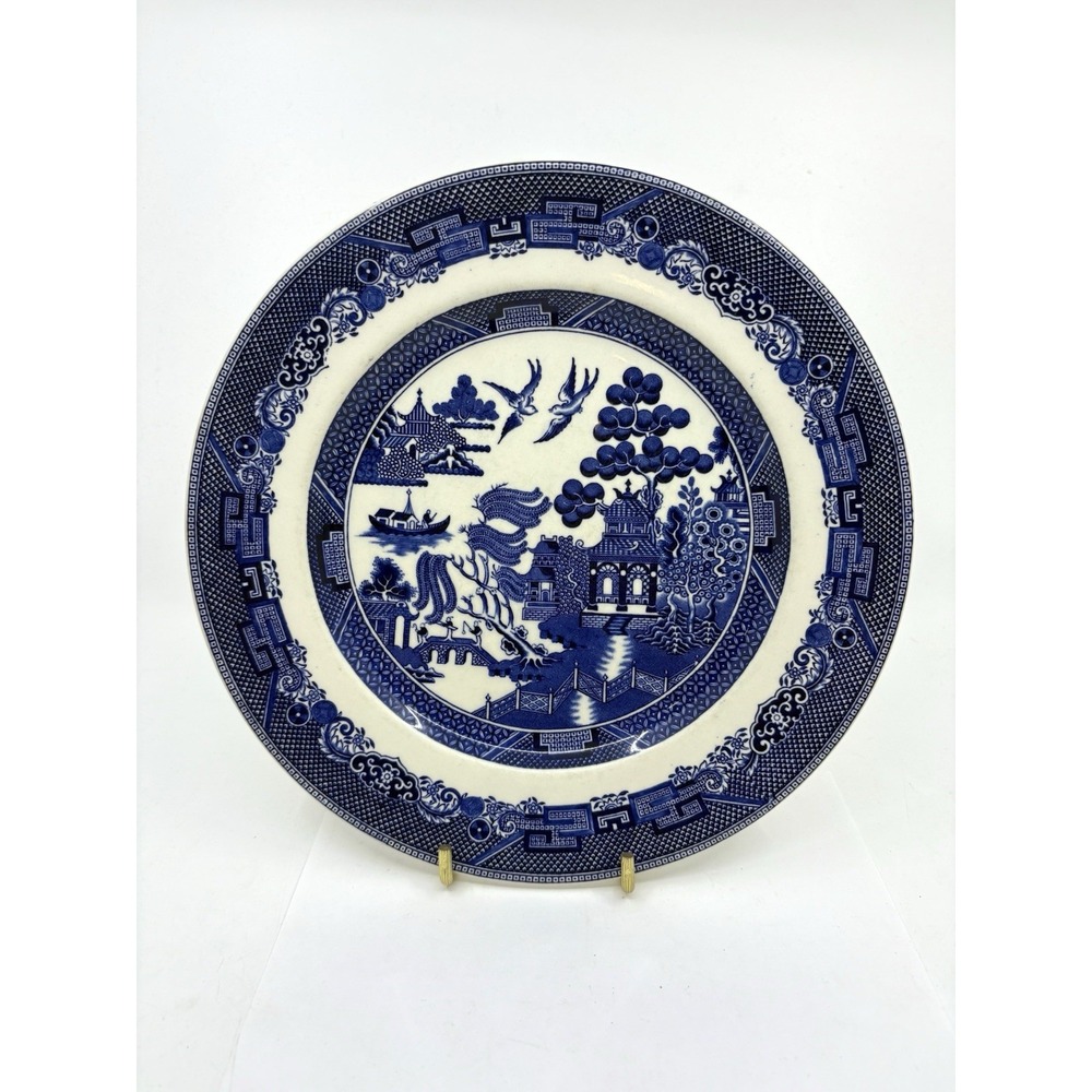 Johnson Brothers England Very Old Blue Willow Plate Read*